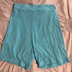 blue biker shorts